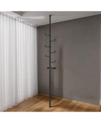 Adjustable Laundry Drying Rack - Tension Rod Black