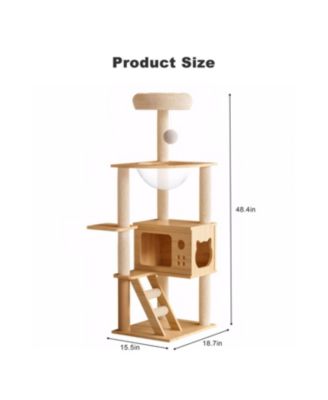 Modern Cat Tower with Scratching Posts & Hammock