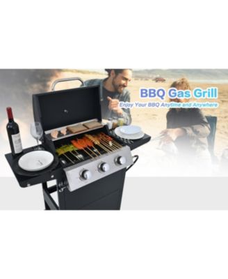 Propane Gas Grill 3 Burner Stainless Steel BBQ