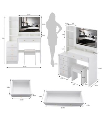 41" LED Mirror Vanity Table with Stool