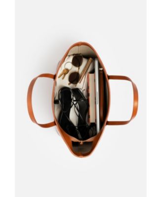 Manila All Purpose Large Carryall Leather Tote Bag in Red