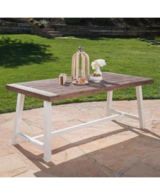Streamdale Acacia Wood Outdoor Dining Table - Light Grey & Black