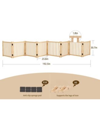 Wooden Freestanding Pet Gate - 8 Panel 31"H