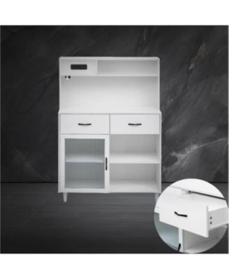 White Solid Wood Sideboard