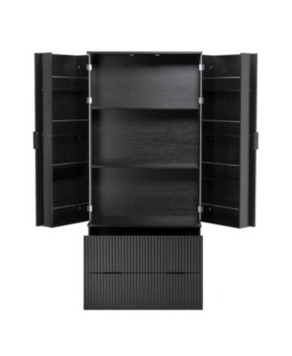 72" Fluted Pantry Cabinet with Drawers & Spice Rack