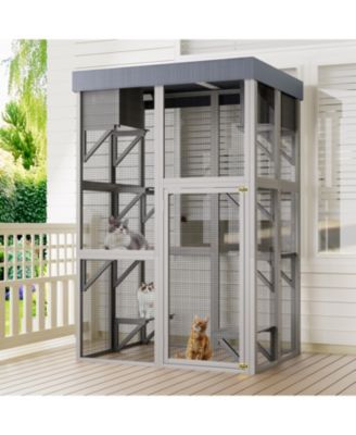 70.5" Outdoor Catio with Platforms & Napping Houses