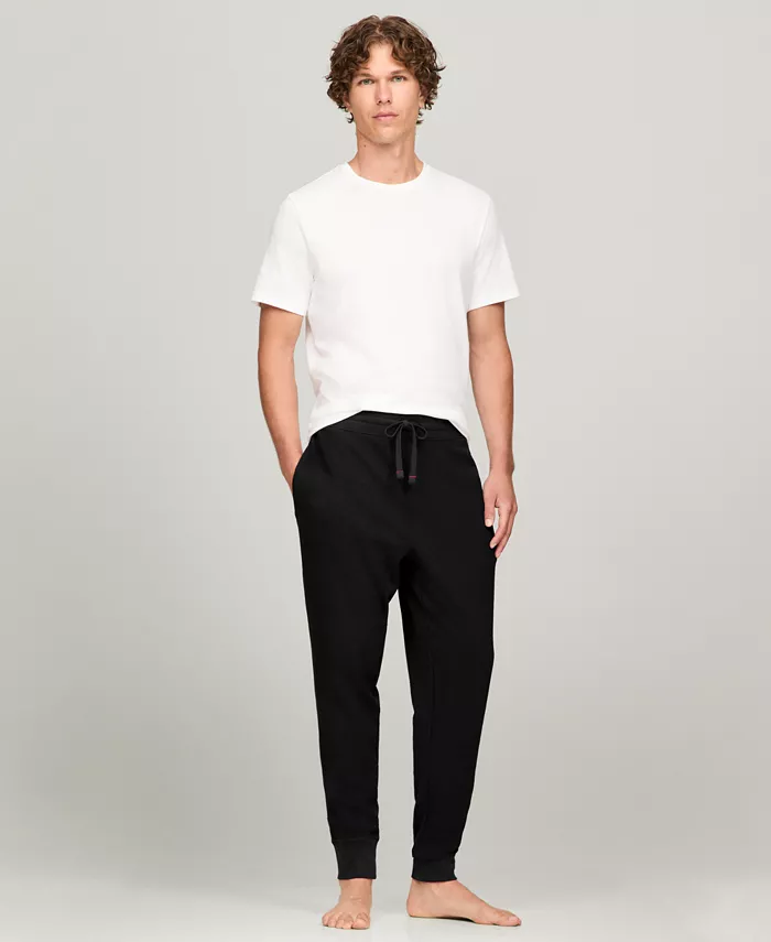 Men's Classic-Fit Waffle-Knit Thermal Pajama Joggers - thumbnail 2