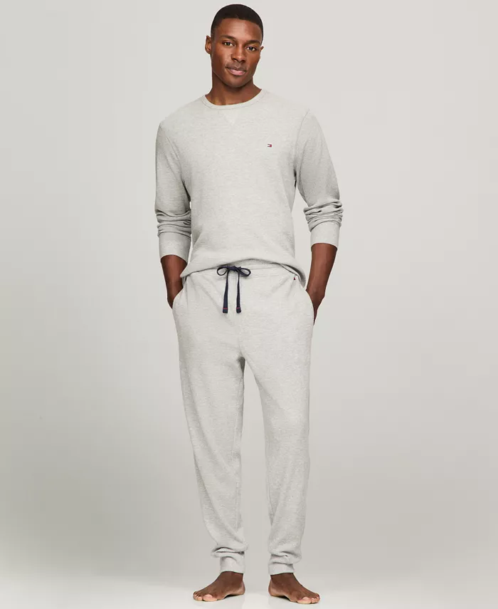 Men's Classic-Fit Waffle-Knit Thermal Pajama Joggers - thumbnail 6