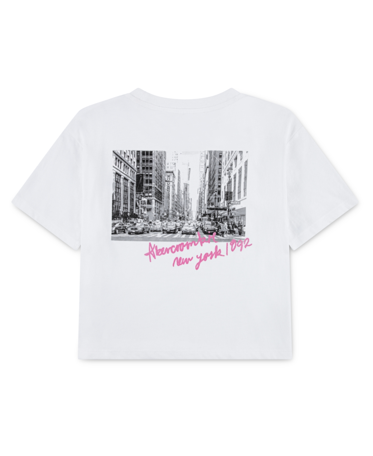 Abercrombie Girls New York City Streets Boxy T-shirt In White