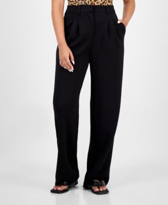 Women's Pont&eacute;-Knit Pleated Pants, Macy's Exclusive