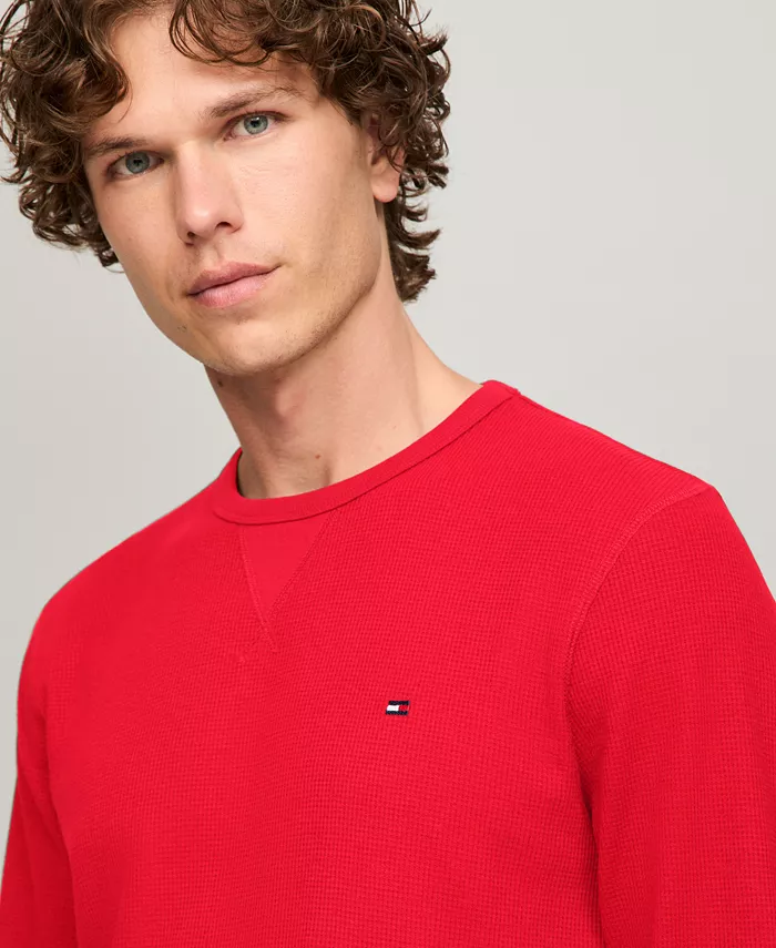 Men's Waffle-Knit Long-Sleeve Crewneck Thermal Top - thumbnail 3