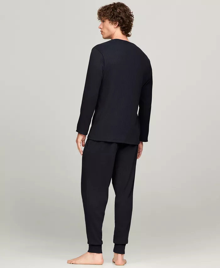 Men's Ribbed Long-Sleeve Pajama Shirt - thumbnail 8