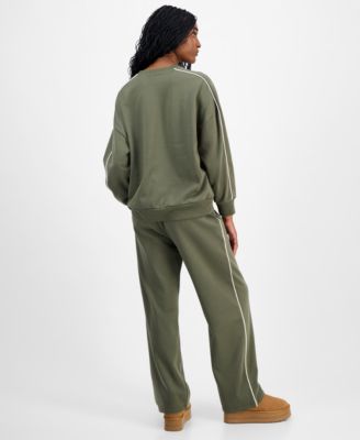 Rebellious One Juniors Yellowstone Crewneck Sweatshirt Piped Sweatpants In Green