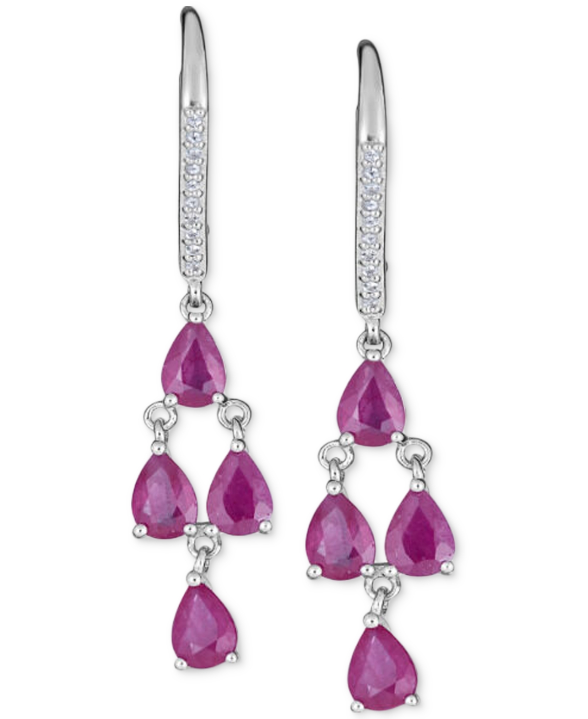 Macy's Tanzanite (3 Ct. T.w.) & White Sapphire (1/10 Ct. T.w.) In Sterling Silver, Also In Emerald, Ruby Or In Red
