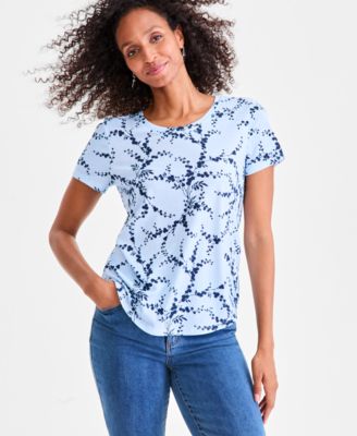 Style & Co - Women's Printed Short-Sleeve Perfect T-Shirt