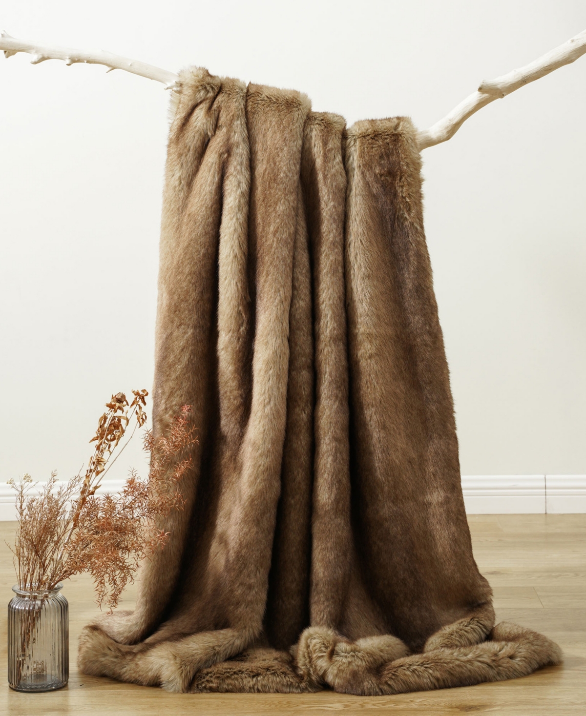 Battilo Luxury Tipped Faux Fur Throw