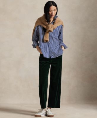 Polo Ralph Lauren Women's Corduroy Wide-Leg Cropped Pant - Macy's