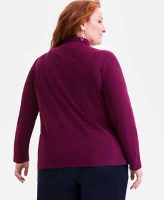 Plus Size Mock-Neck Top, Exclusively at Macy's