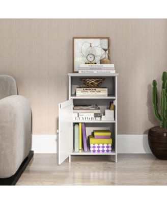 Bathroom Freestanding  Adjustable Shelf Floor Storage Cabinet