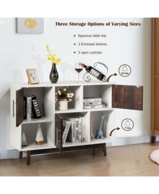 Wood Display Sideboard Storage Cabinet with Storage Compartments