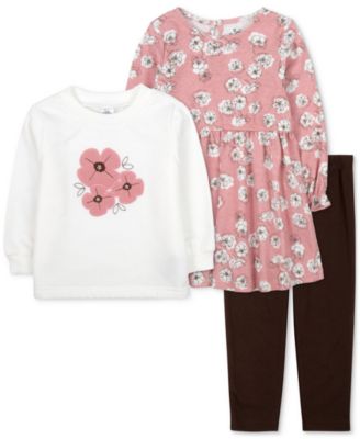 Baby Essentials - Baby Girls Style Me Your Way Floral Shirt, Dress & Leggings, 3 Piece Set