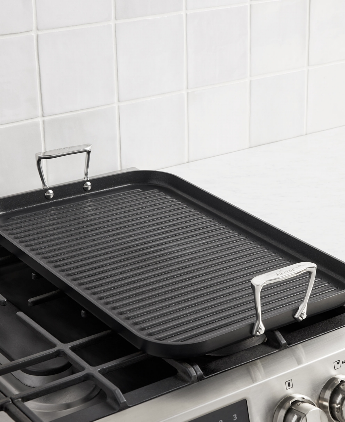 All-clad Ha1 Expert Cookware Nonstick 13" X 20" Double-burner Grill In Black
