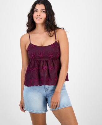 And Now This - Women's Straight-Neck Embroidered Tank Top