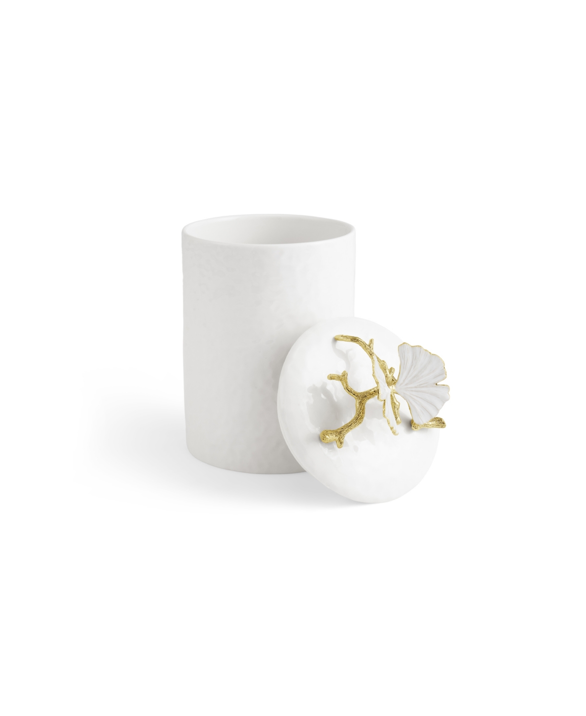 Michael Aram Butterfly Ginkgo Gold Small Porcelain Canister In White