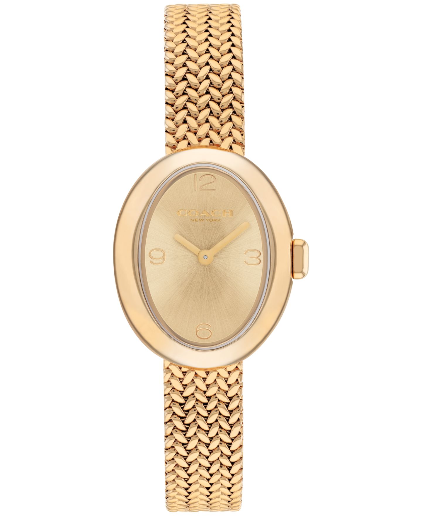 Женские часы COACH Sammy Gold Tone Stainless Steel Mesh Bracelet Watch, 22.5mm — фото 1