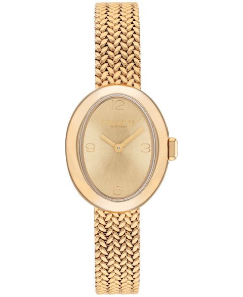 Женские часы Coach Sammy Gold Tone Stainless Steel Mesh Bracelet Watch, 22.5mm
