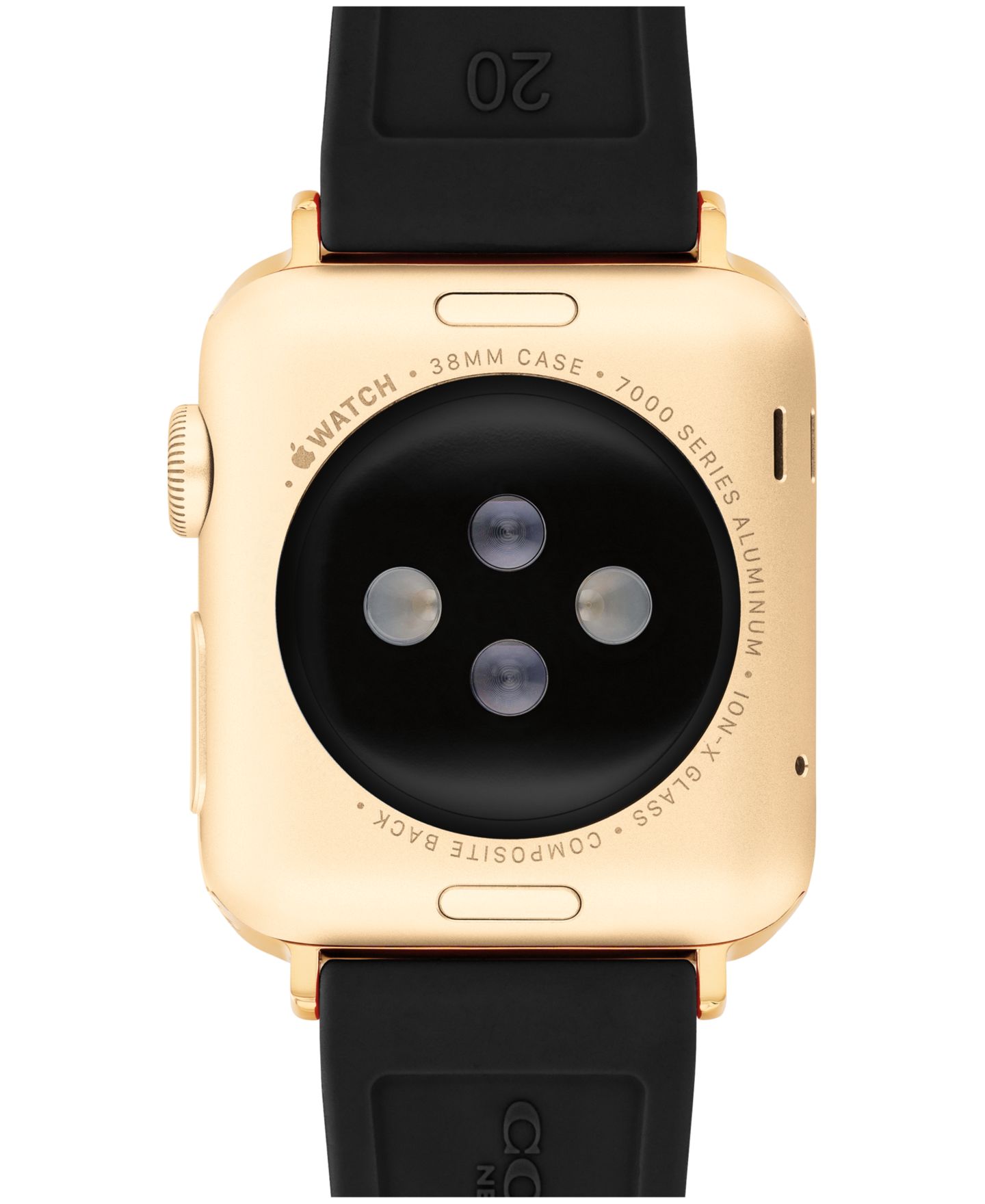 Женский ремешок для часов COACH Black Silicone Apple Watch Strap, 38mm, 40mm, 41mm — фото 2