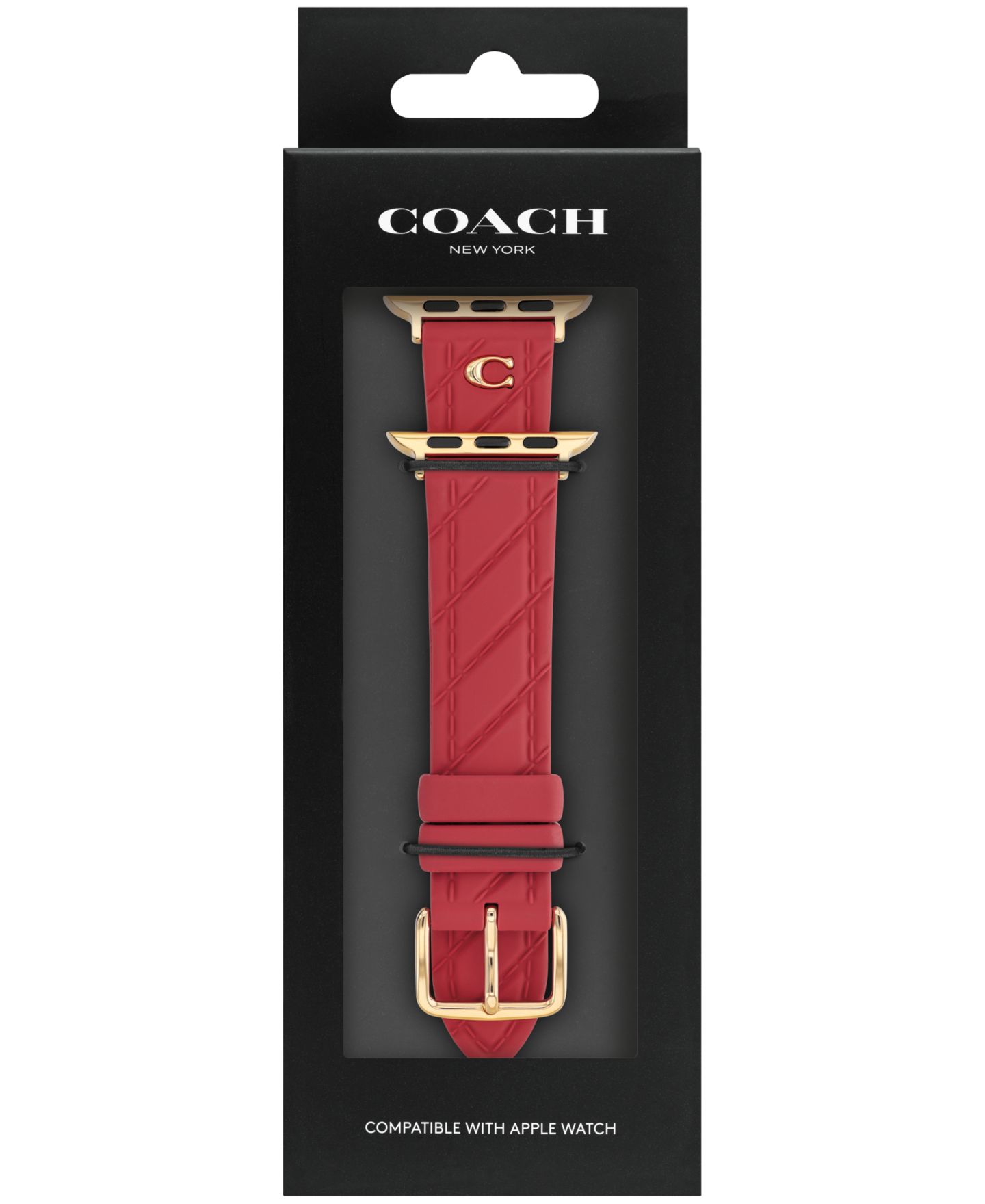 Красный силиконовый ремешок Coach для Apple Watch 38/40/41 мм — фото 5