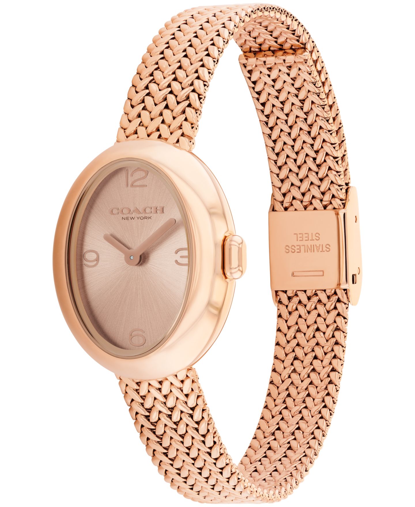 Женские часы COACH Sammy Rose Gold Tone Stainless Steel Mesh Bracelet Watch, 22.5mm — фото 3