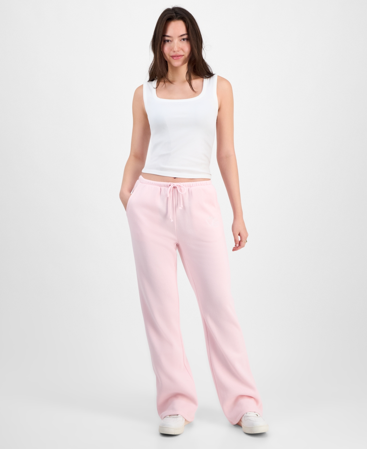 Planet Heart Juniors' Novelty Flare Fleece Sweatpants In Pink