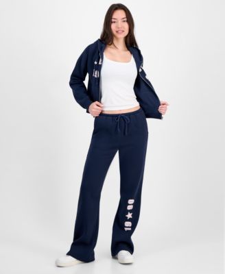 Planet Heart - Juniors' Novelty Flare Fleece Sweatpants