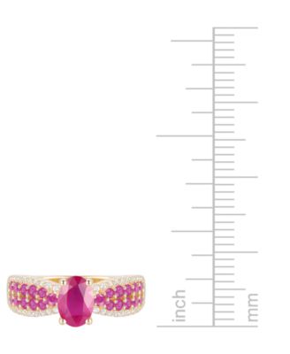 Gemstone (1-1/10 ct. t.w.) & Diamond (1/5 ct. t.w) Oval Ring in 14k Gold