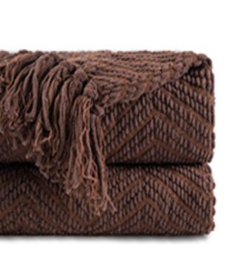 Herringbone Chenille Knit Throw, 60"x 80"