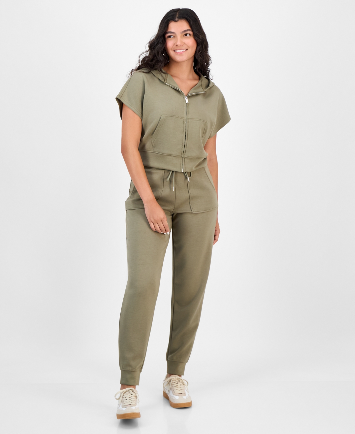 And Now This Trendy Plus Size Scuba-knit Jogger Pants, Exclusively At Macy's In Brown