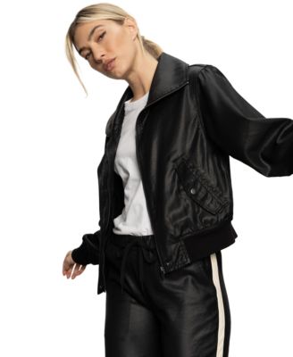 Women's Coated Twill Bomber Jacket 