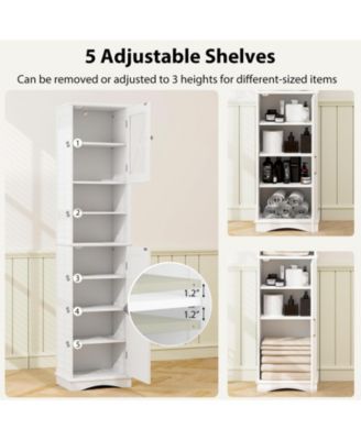 67 Inch Tall Bathroom Cabinet Freestanding Storage Cabinet with 5 Adjustable Shelves