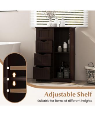 Standing Indoor Wooden Cabinet with 4 Drawers