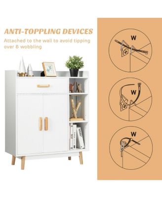 Floor Storage Cabinet Free Standing Cupboard Chest with 1 Drawer