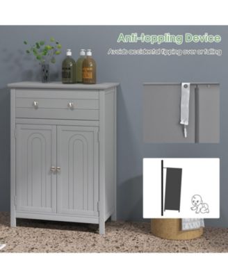 2-Door Freestanding Bathroom Cabinet with Drawer and Adjustable Shelf