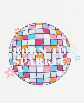 Toddler and Little Girls 3-Piece Born to Sparkle T-Shirt, Cargo Pants and Bag Set