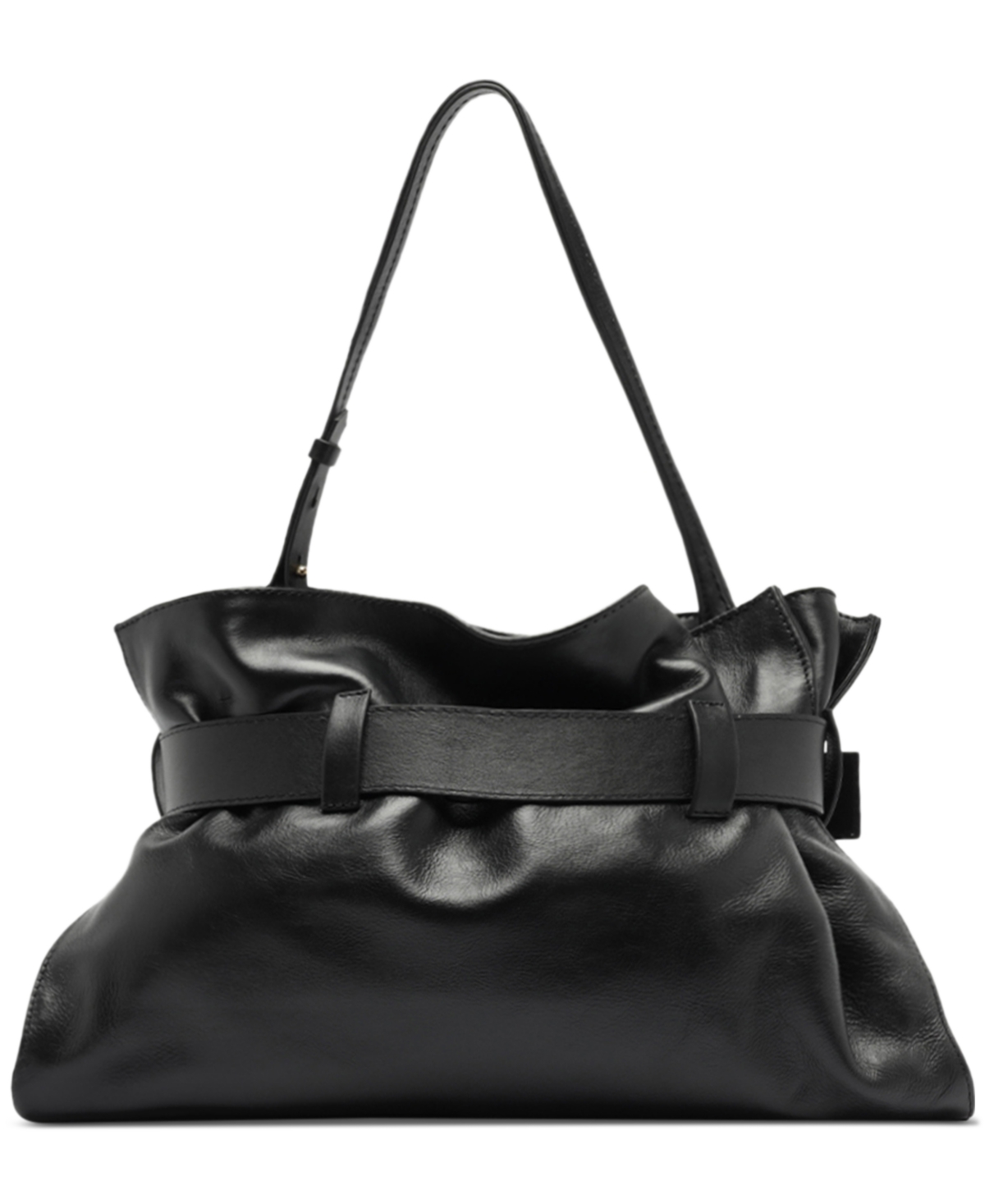 Arezzo Rivera Medium Leather Clutch In Black