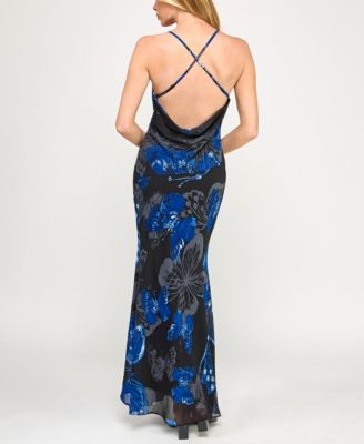 Juniors' Sleeveless Cowlneck Bodycon Dress