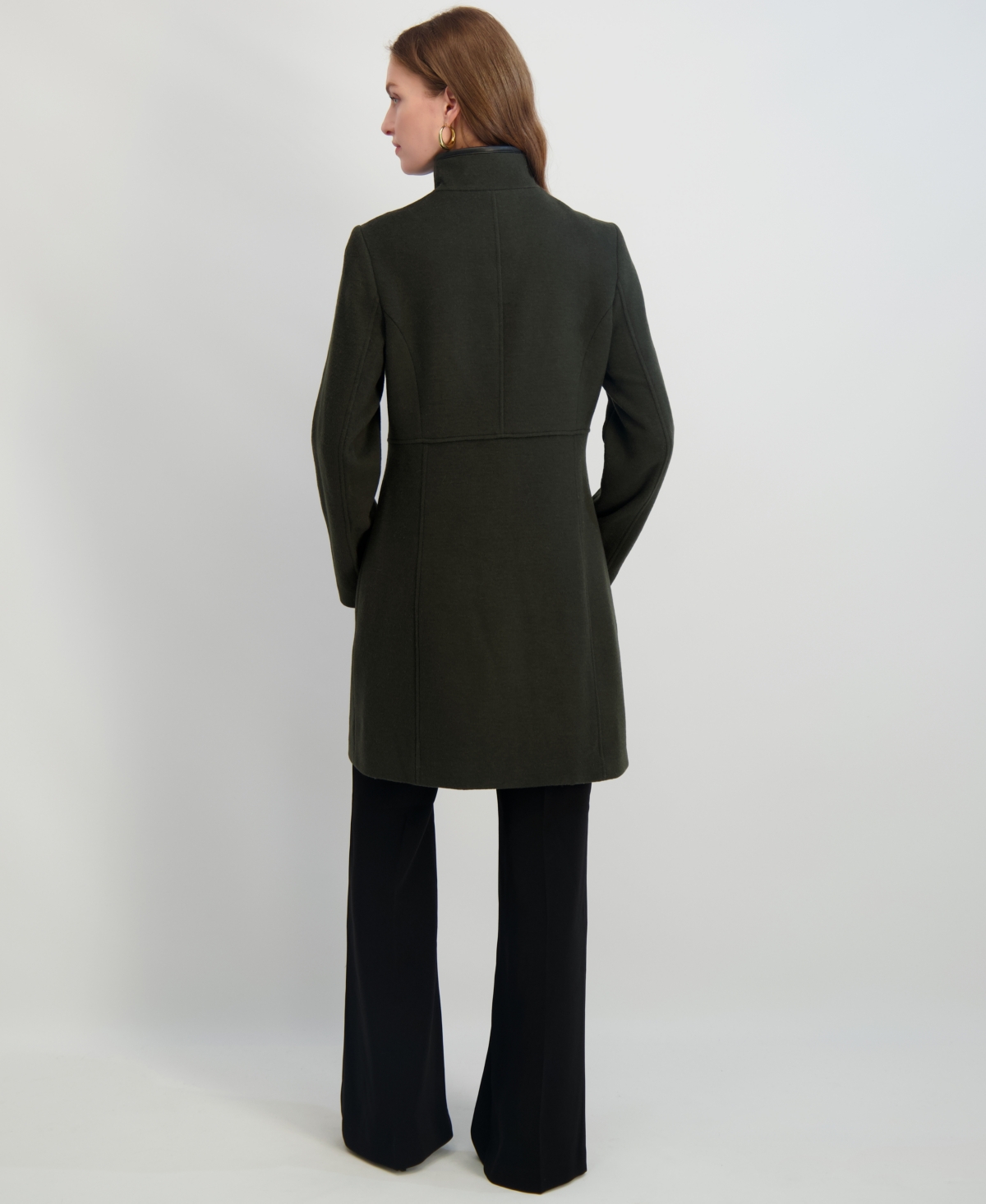 Tahari Women's Stand-collar Button-front Coat In Black