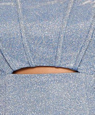 Juniors' Sleeveless Glitter Fit & Flare Dress