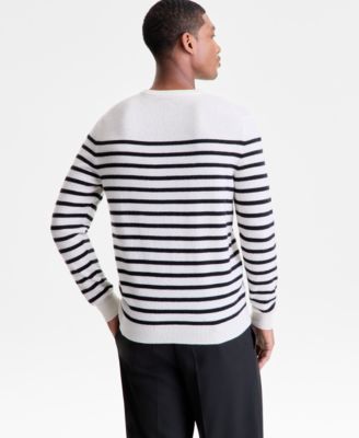 Men's Breton Regular-Fit Stripe 100% Cashmere Sweater