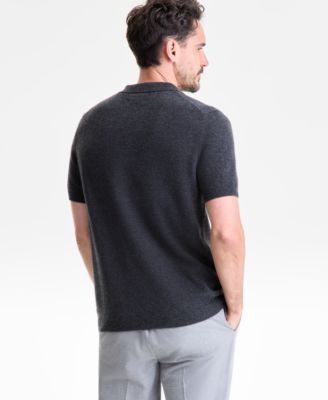 Men's Regular-Fit 100% Cashmere Sweater Polo Shirt, Macy's Exclusive